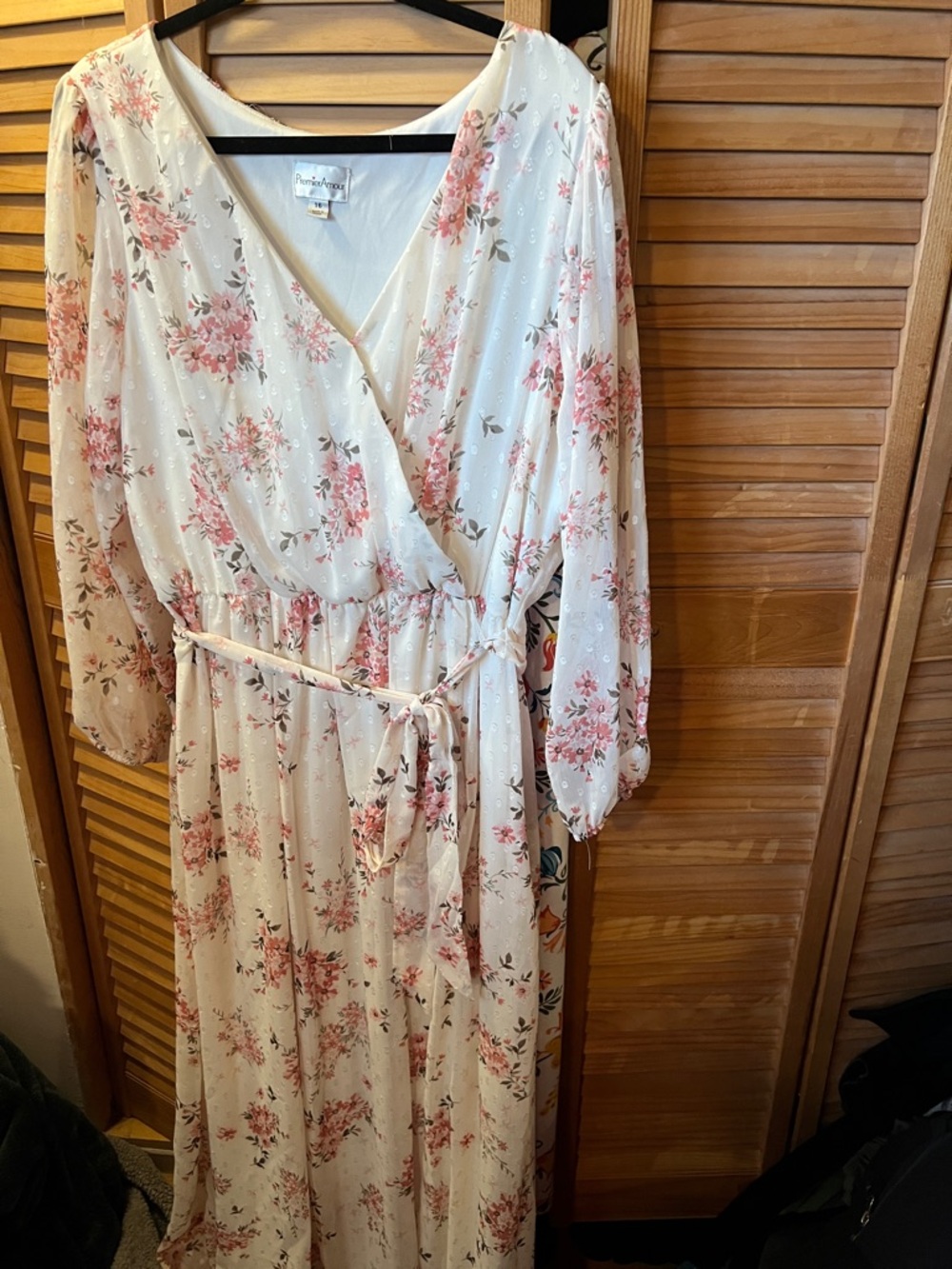 Floral Wrap Maxi Dress - Pink / Cream